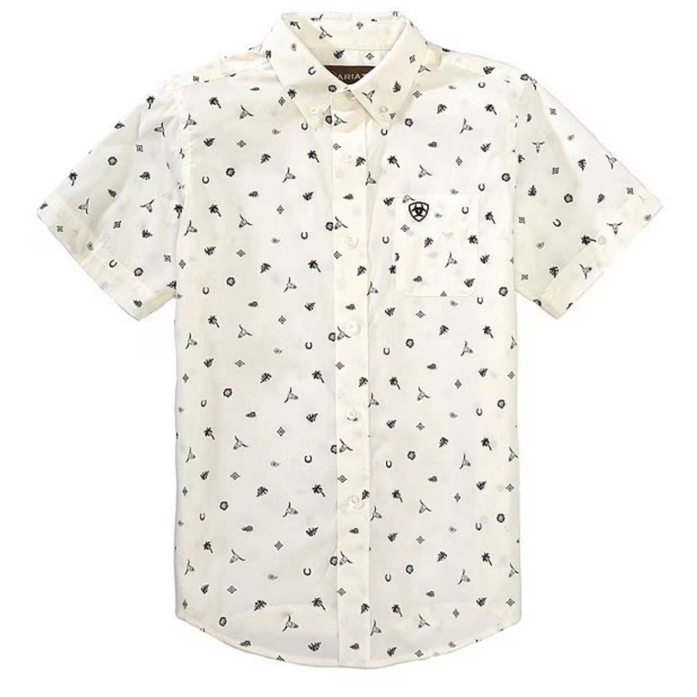 Ariat Boys Short Sleeve Classic Colter Patterned Shirt